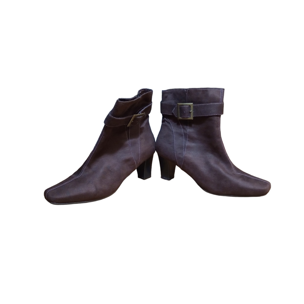 Vintage Fashion Bug Flexisole Faux Suede Ankle Boots Women's Size 10M Brown